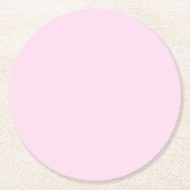Minimalist comfortable Light pink colour  Round Paper Coaster (Front)