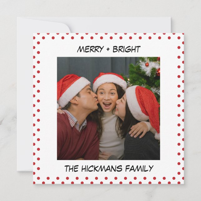 Minimalist Comic | Merry Christmas with Photo Holiday Card (Front)