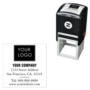 Minimalist Company Business Logo Return Address  Self-inking Stamp