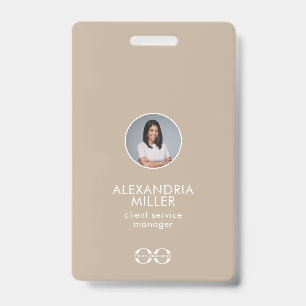 Minimalist Company Employee Photo QR Code Badge