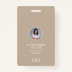 Minimalist Company Employee Photo QR Code Badge