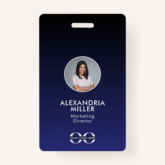 Minimalist Company Employee QR Code Badge (Front)