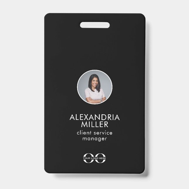 Minimalist Company Employee QR Code Badge (Front)