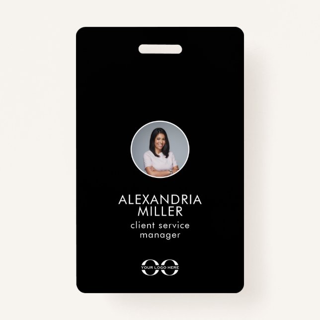 Minimalist Company Employee QR Code Badge (Front)