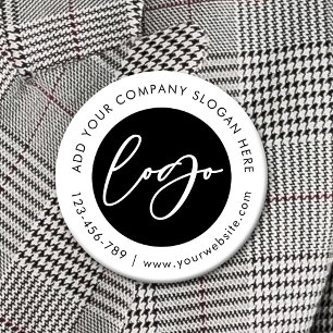 Minimalist Company Logo Corporate Promotional Gift 2 Inch Round Button