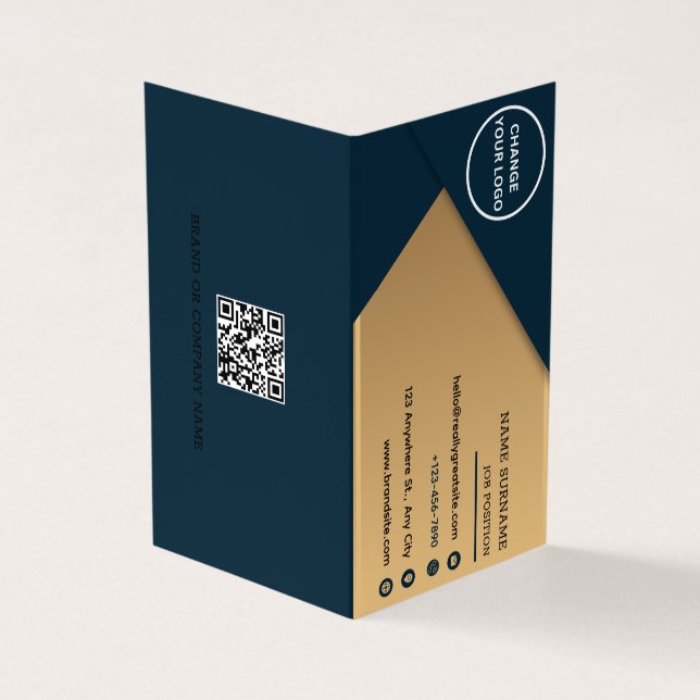 Minimalist Company Logo Folded Business Card (Outside)