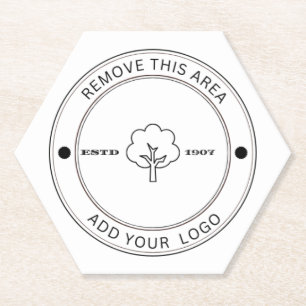 Minimalist Company Logo Paper Coaster