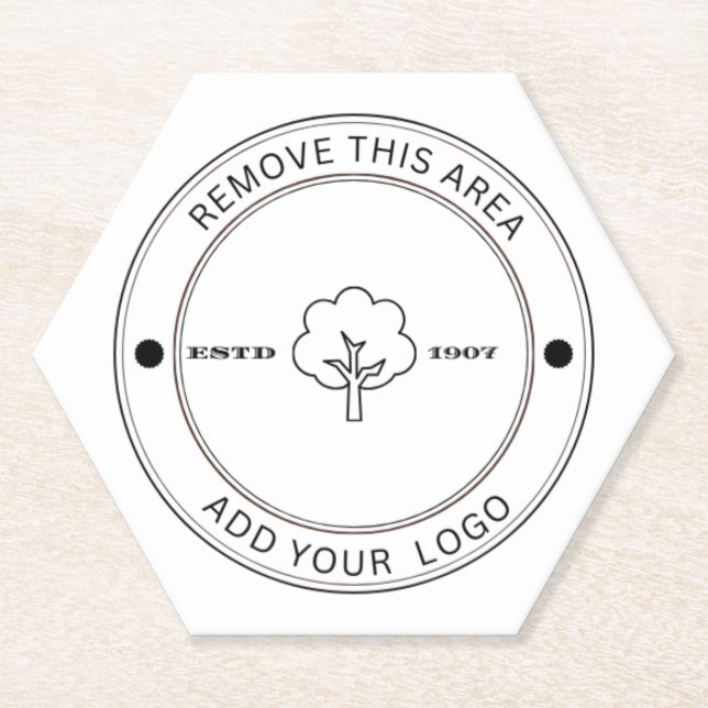 Minimalist Company Logo Paper Coaster (Front)
