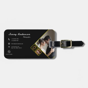 Minimalist Company Logo QR Code Photographer Luggage Tag