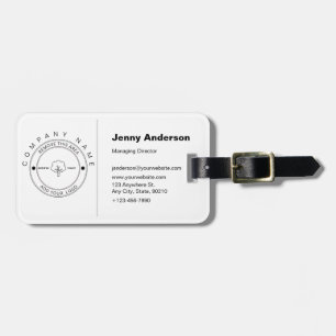 Minimalist Company Logo White Background Luggage Tag