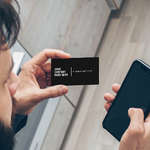 Minimalist Company Name on Black Business Card