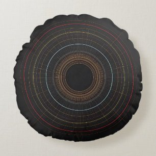 Minimalist Concentric Circles Geometry Art Print Round Pillow