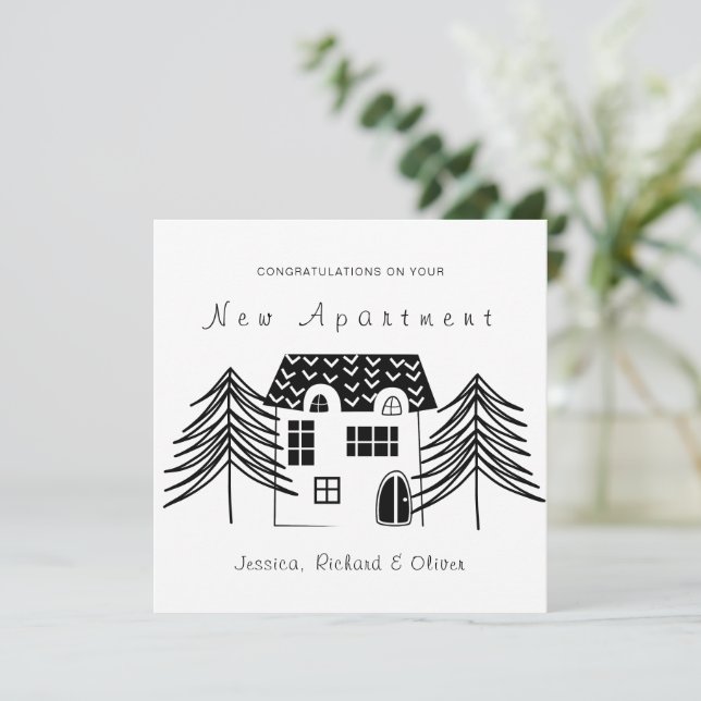 MINIMALIST CONGRATULATIONS ON  YOUR NEW APARTMENT HOLIDAY CARD (Standing Front)