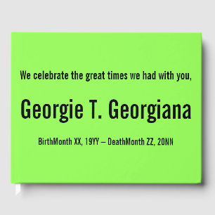 Minimalist & Conservative Funeral Guestbook