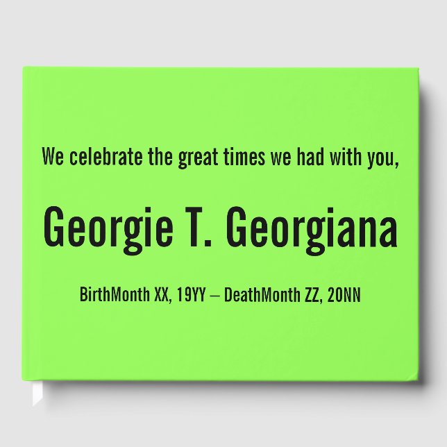 Minimalist & Conservative Funeral Guestbook (Front)