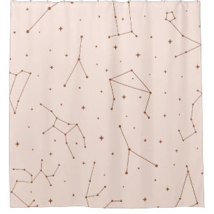 Minimalist Constellation Pattern in Pink & Brown