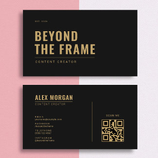Minimalist Content Creator | Coal Gold Business Card