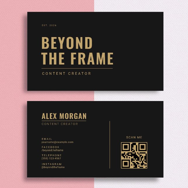 Minimalist Content Creator | Coal Gold Business Card (Creator Uploaded)