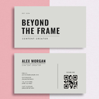Minimalist Content Creator | Concrete Grey Business Card