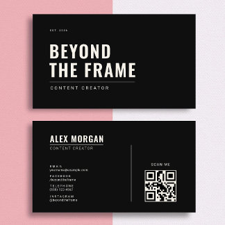 Minimalist Content Creator | Obsidian Black Business Card