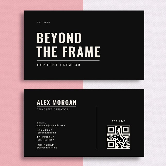 Minimalist Content Creator | Obsidian Black Business Card (Creator Uploaded)