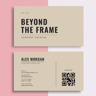 Minimalist Content Creator | Sandstone Business Card