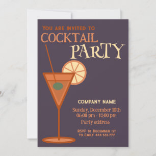 Minimalist cool Christmas cocktail party corporate Invitation