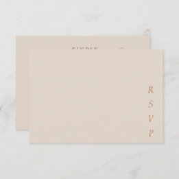 Minimalist Copper Desert Cocoa Script Wedding RSVP Card