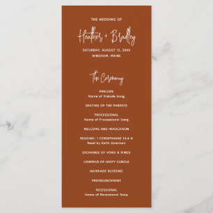Minimalist Copper Modern Wedding Program
