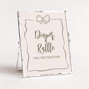 Minimalist Coquette Baby Shower Diaper Raffle Poster