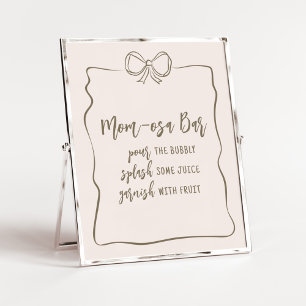 Minimalist Coquette Baby Shower Mom Osa Bar Poster
