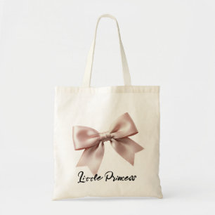 Minimalist Coquette Pink Ribbon Bow Personalized S Tote Bag