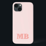Minimalist Coral Pink Modern Initial Monogram iPhone 13 Case<br><div class="desc">Coral Pink Minimalist Modern Initial Monogram Phone Case. Create your own personalized iPhone Case with custom initial name.</div>