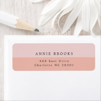 Minimalist Coral Rose Personalized Return Address