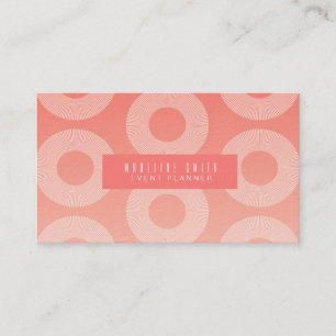 Minimalist Coral Spiral Rings Abstract Circular Business Card