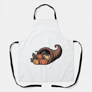 Minimalist Cornucopia Thanksgiving Design Classic Apron
