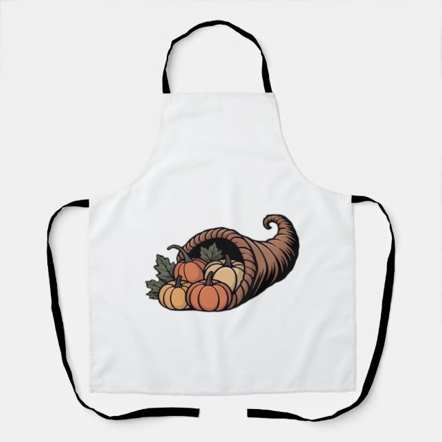 Minimalist Cornucopia Thanksgiving Design Classic  Apron (Front)