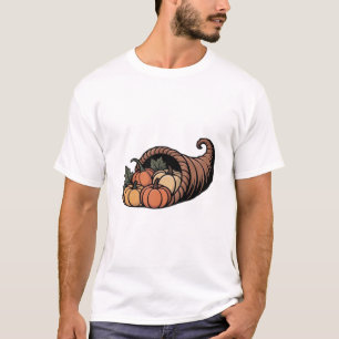 Minimalist Cornucopia Thanksgiving Design Classic T-Shirt