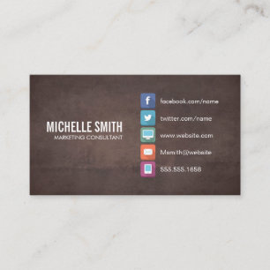 Minimalist Corporate   Brown Texture Business Card