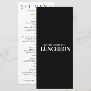 Minimalist Corporate Set Menu Black White Elegant