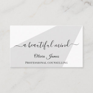 Minimalist counselling mental health support  business card