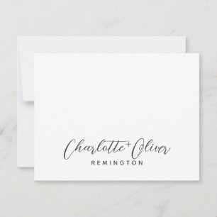 Minimalist Couple Handwritten Script Name Monogram Card