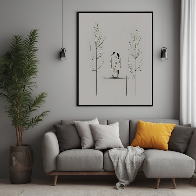 Minimalist Couple Modern Line Art Poster (Creator Uploaded)