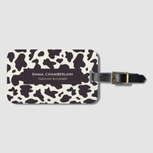 Minimalist Cow Print Modern Custom Luggage Tag