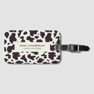 Minimalist Cow Print Modern Custom Luggage Tag