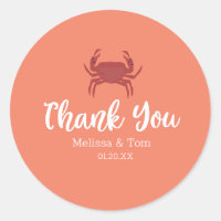 Minimalist Crab Broil Boil Red Wedding Thank You