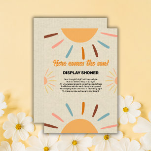 Minimalist Craft Here Comes The Son Baby Shower Enclosure Card