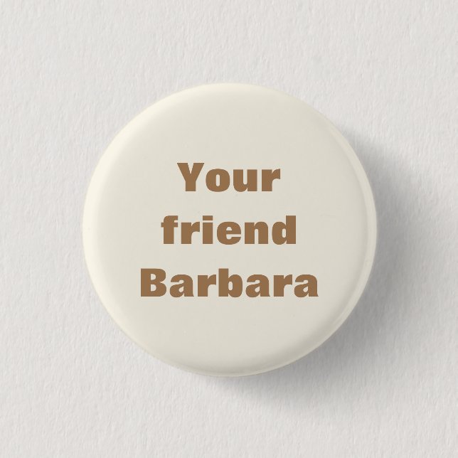 Minimalist Cream and Brushed Gold Text Visitor's 1 Inch Round Button (Front)