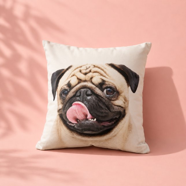 Minimalist Create Your Own Pet Portrait Throw Pillow (Creator Uploaded)