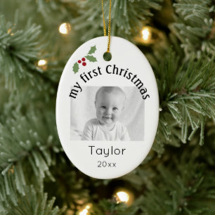 Minimalist Create Your Own, Photo My 1st Christmas Ceramic Ornament